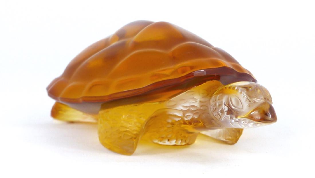 LALIQUE AMBER CRYSTAL TURTLE FIGURINE (1 of 10)