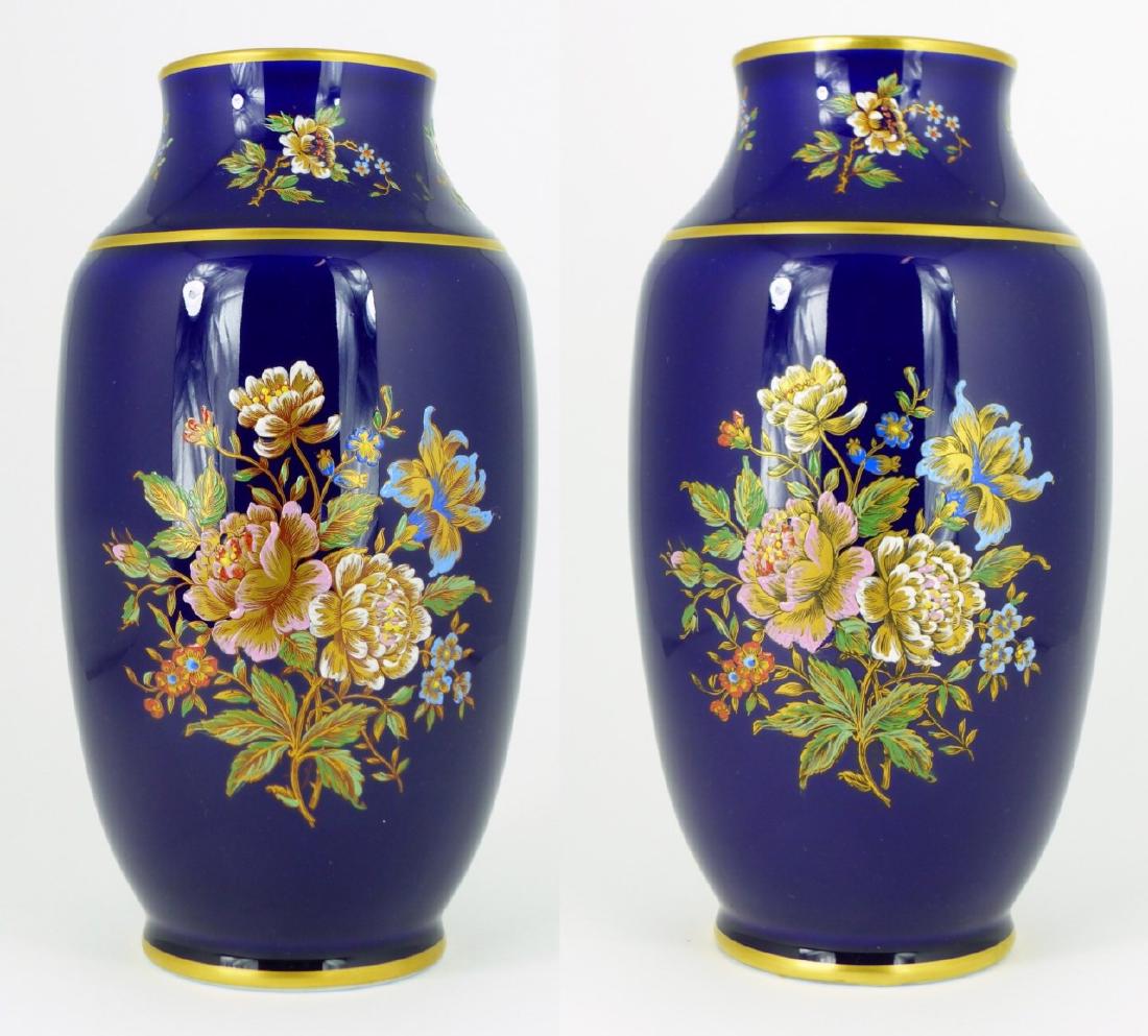 PR LIMOGES PORCELAIN VASES w FLOWERS & GILT TRIM (1 of 13)