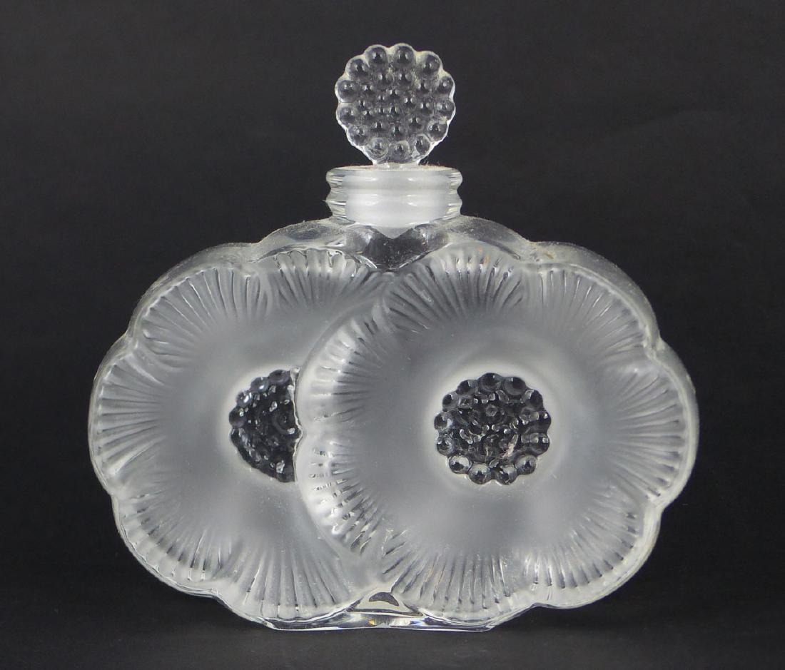 LALIQUE 'DEUX FLEURS' CRYSTAL PERFUME BOTTLE (1 of 9)