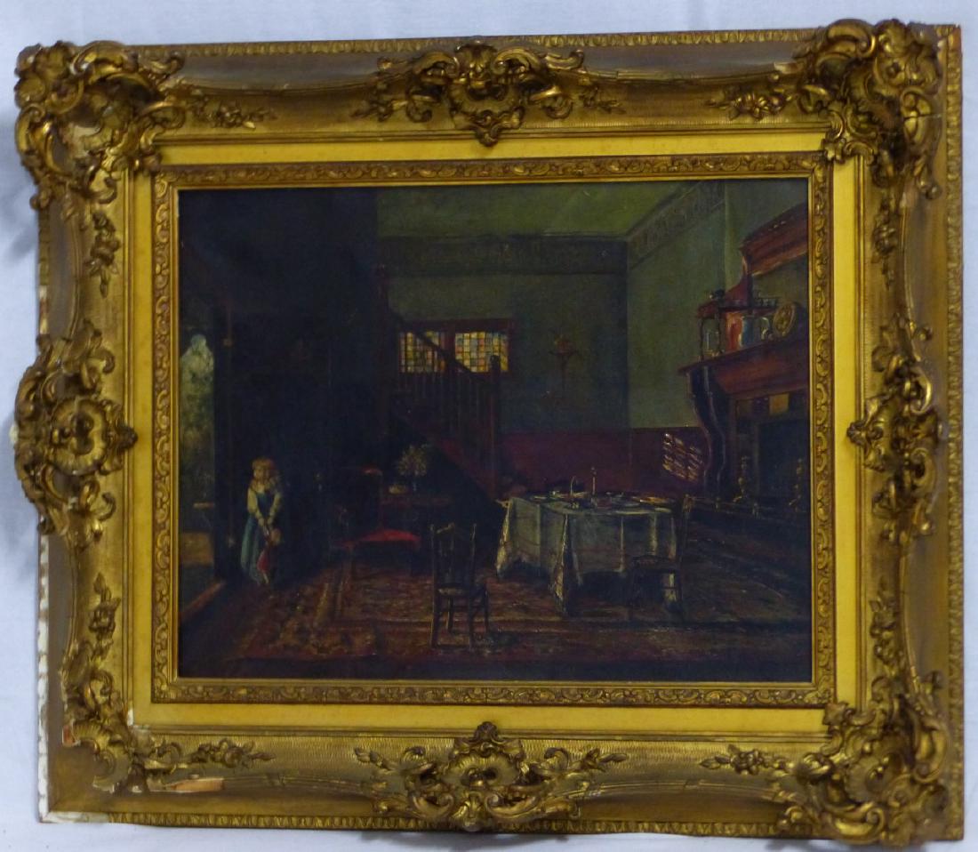 L. KYLE OIL PAINTING ON CANVAS INTERIOR SCENE (1 of 11)
