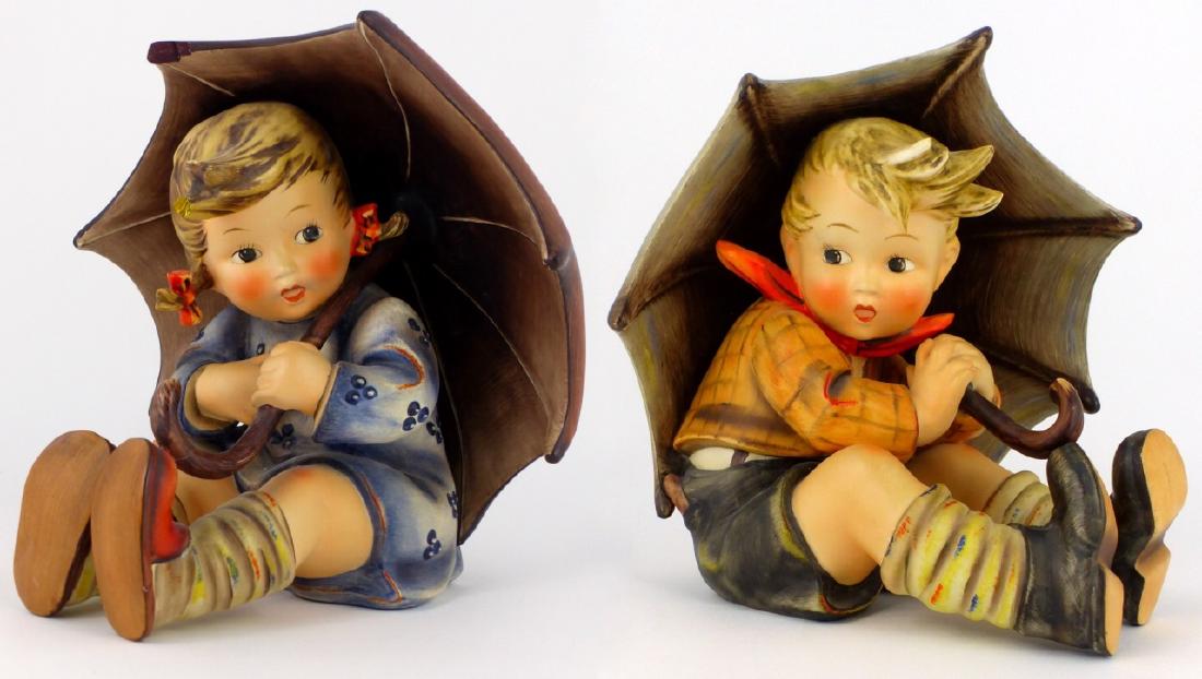 PR HUMMEL LARGE UMBRELLA BOY & GIRL FIGURINES (1 of 14)