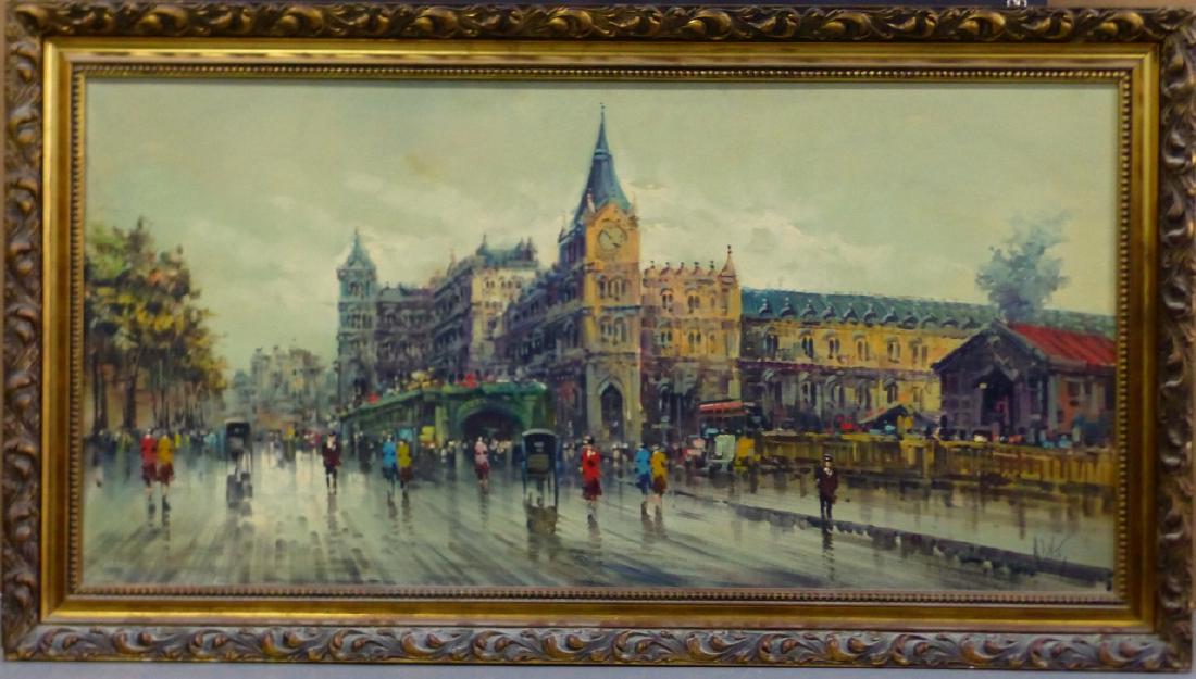 ANTONIO DeVITY OIL PAINTING ON CANVAS STREET SCENE (1 of 7)