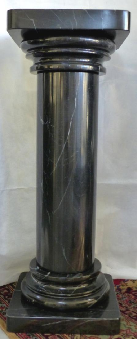 BLACK MARBLE PEDESTAL WITH WHITE VEINS (1 of 6)