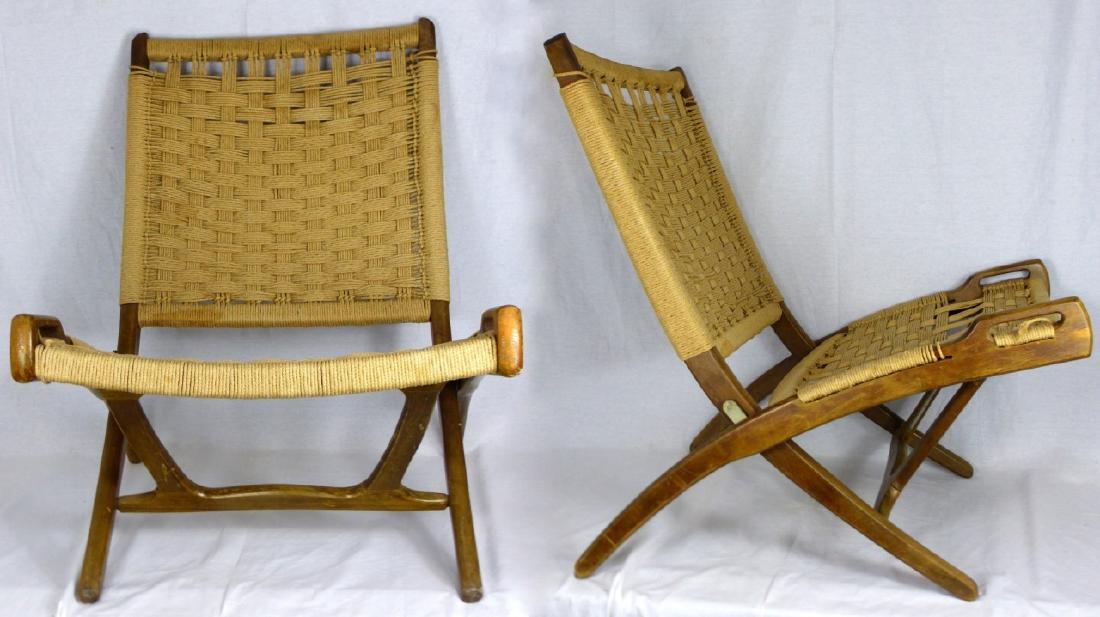 PR HANS WEGNER STYLE DANISH FOLDING ROPE CHAIRS (1 of 13)