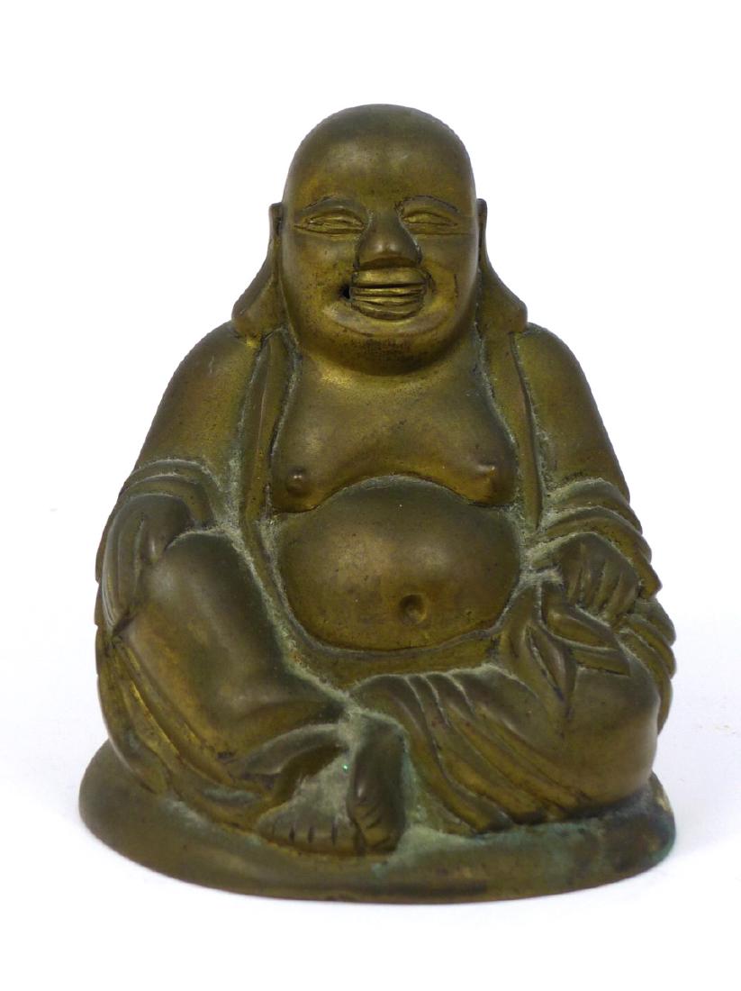 CHINESE BRASS FIGURE OF HOTEI (1 of 6)