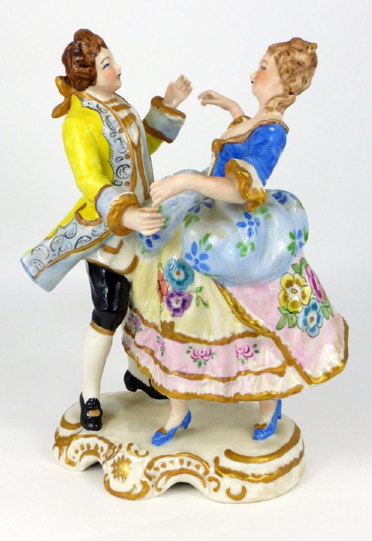 GERMAN PORCELAIN DANCING COUPLE FIGURINE (1 of 8)