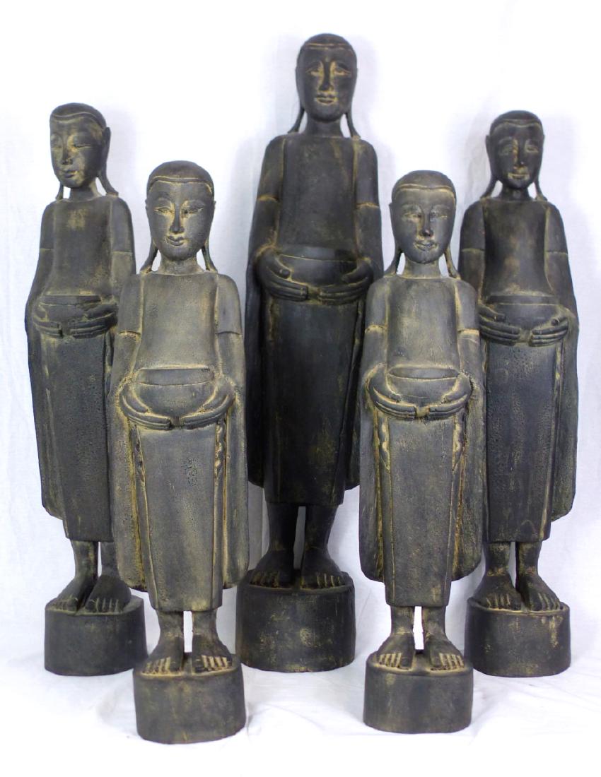 5pc CARVED THAI FIGURES (1 of 10)