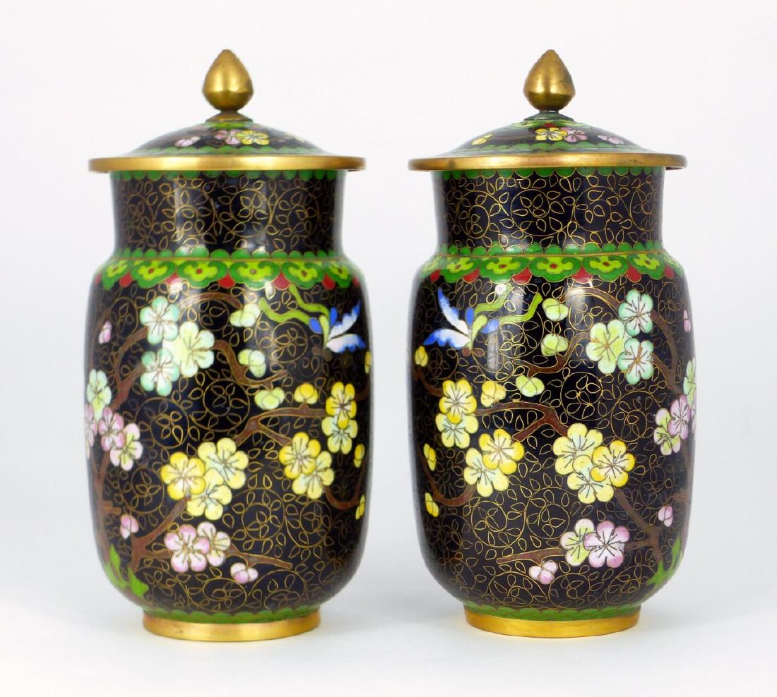 PR CHINESE CLOISONNE COVERED JARS (1 of 8)