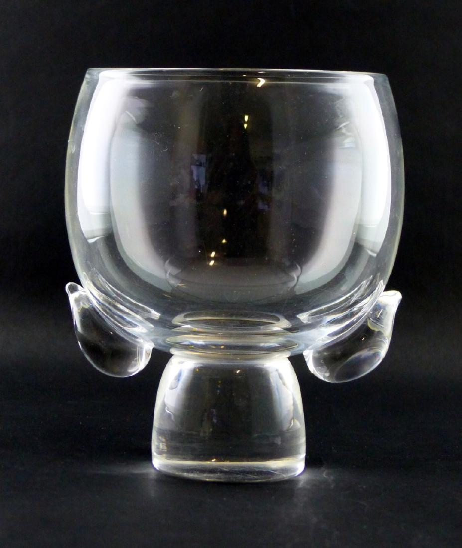 STEUBEN CRYSTAL FOOTED BOWL w TEARDROP DECORATION (1 of 5)