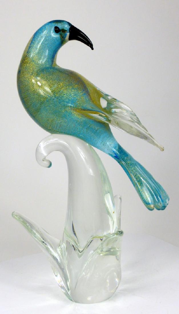 MURANO GLASS BIRD SCULPTURE w GOLD FLECK (1 of 5)
