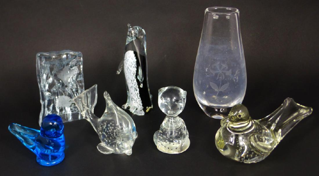 7pc ART GLASS OBJECTS SIGNED (1 of 17)