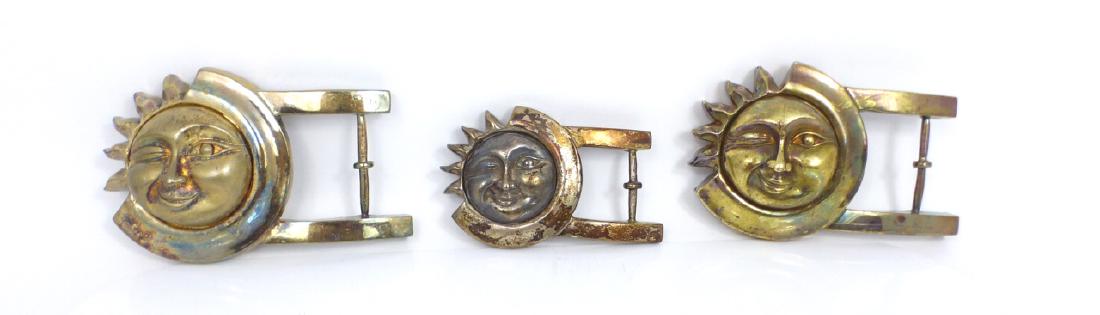 3pc KIESELSTEIN CORD VERMEIL SUN BELT BUCKLES (1 of 4)