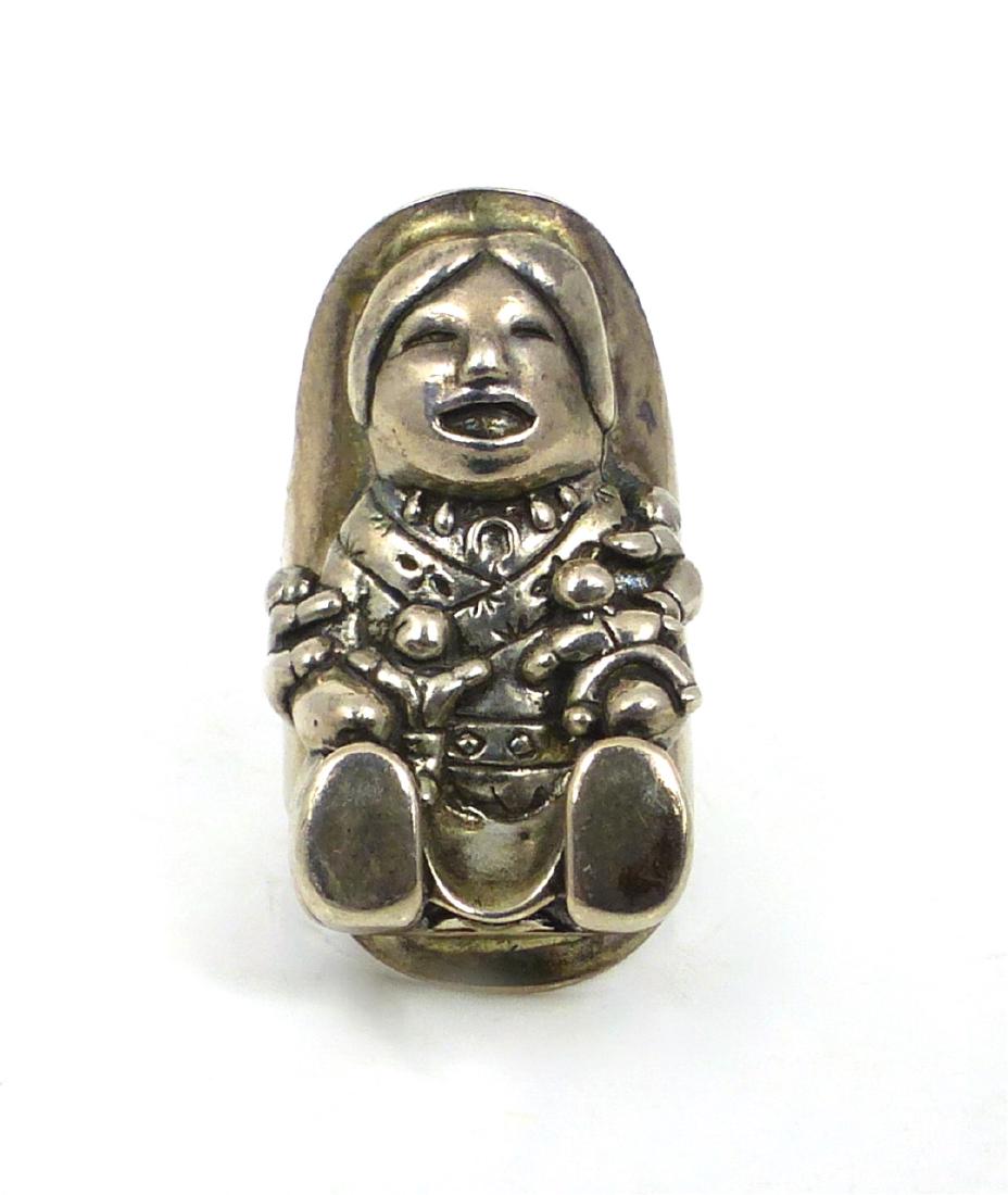 MEXICAN TRIBAL FIGURAL STERLING SILVER RING (1 of 5)