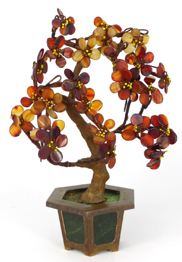 CHINESE AGATE TREE IN HEXAGONAL PLANTER (1 of 5)