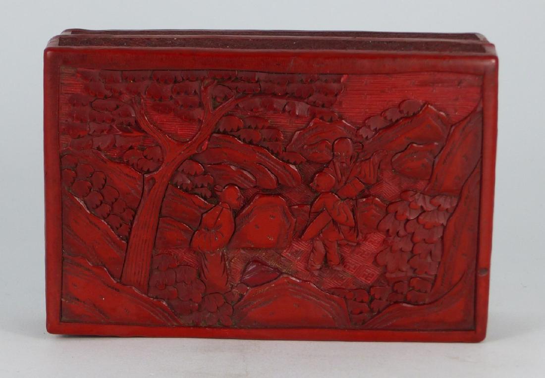CHINESE CINNABAR COVERED BOX (1 of 3)