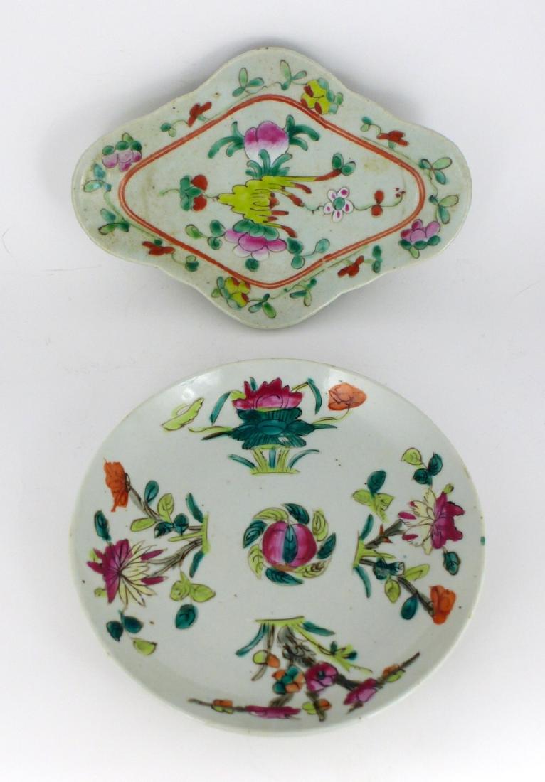 2pc CHINESE PORCELAIN PEACH DISHES (1 of 4)