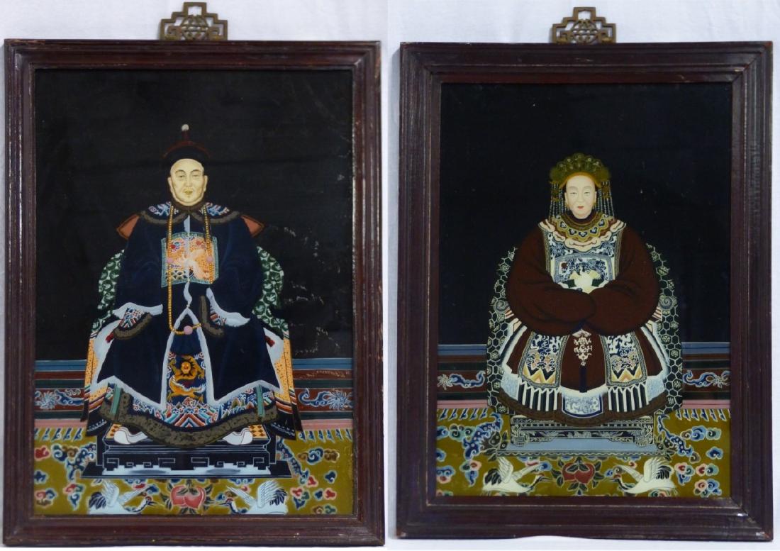 PR CHINESE REVERSE PAINTED ANCESTRAL PORTRAITS (1 of 7)