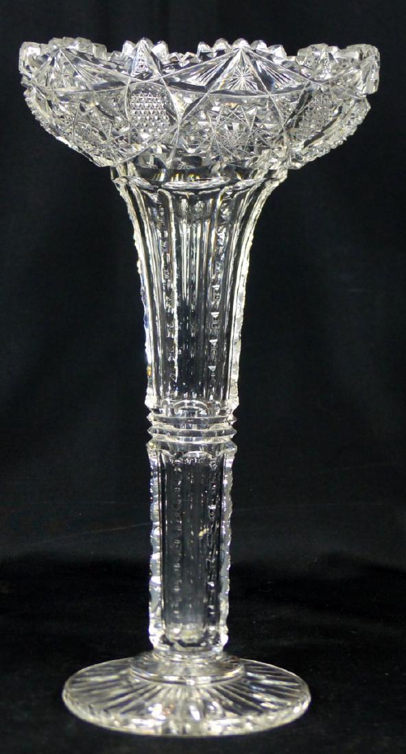 CUT CRYSTAL TRUMPET VASE
