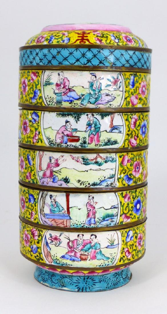 CHINESE CLOISONNE STACKING BOX (1 of 4)