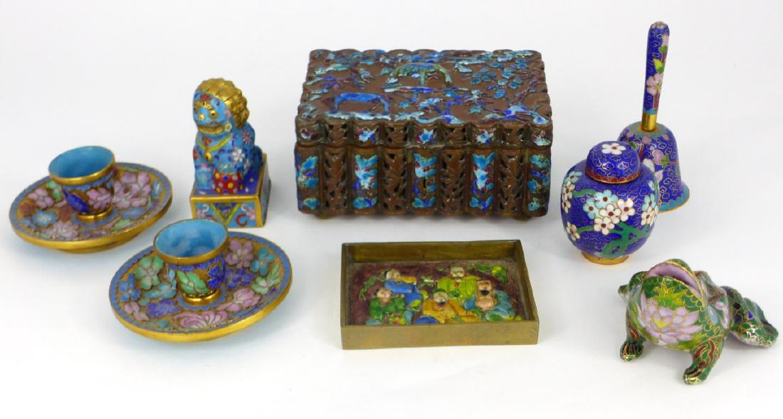 8pc CHINESE CLOISONNE & ENAMEL OBJECTS (1 of 7)