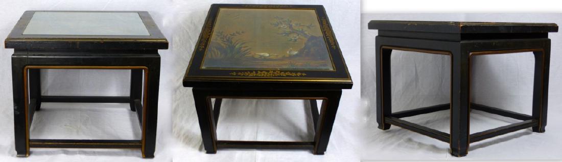 3pc KOZAK STUDIOS BLACK & GOLD SIDE TABLES (1 of 10)