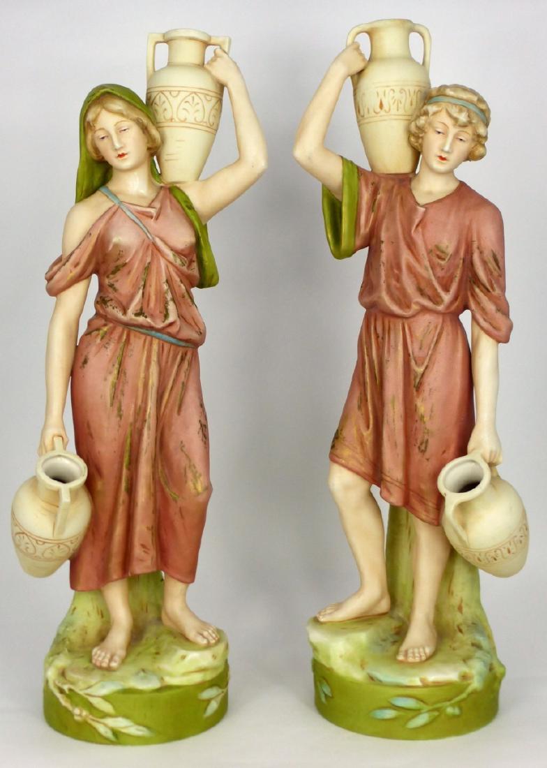 PR ROYAL DUX 'WATER BEARERS' PORCELAIN FIGURES (1 of 8)