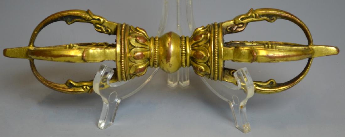 TIBETAN GILT BRONZE VAJRA (1 of 8)