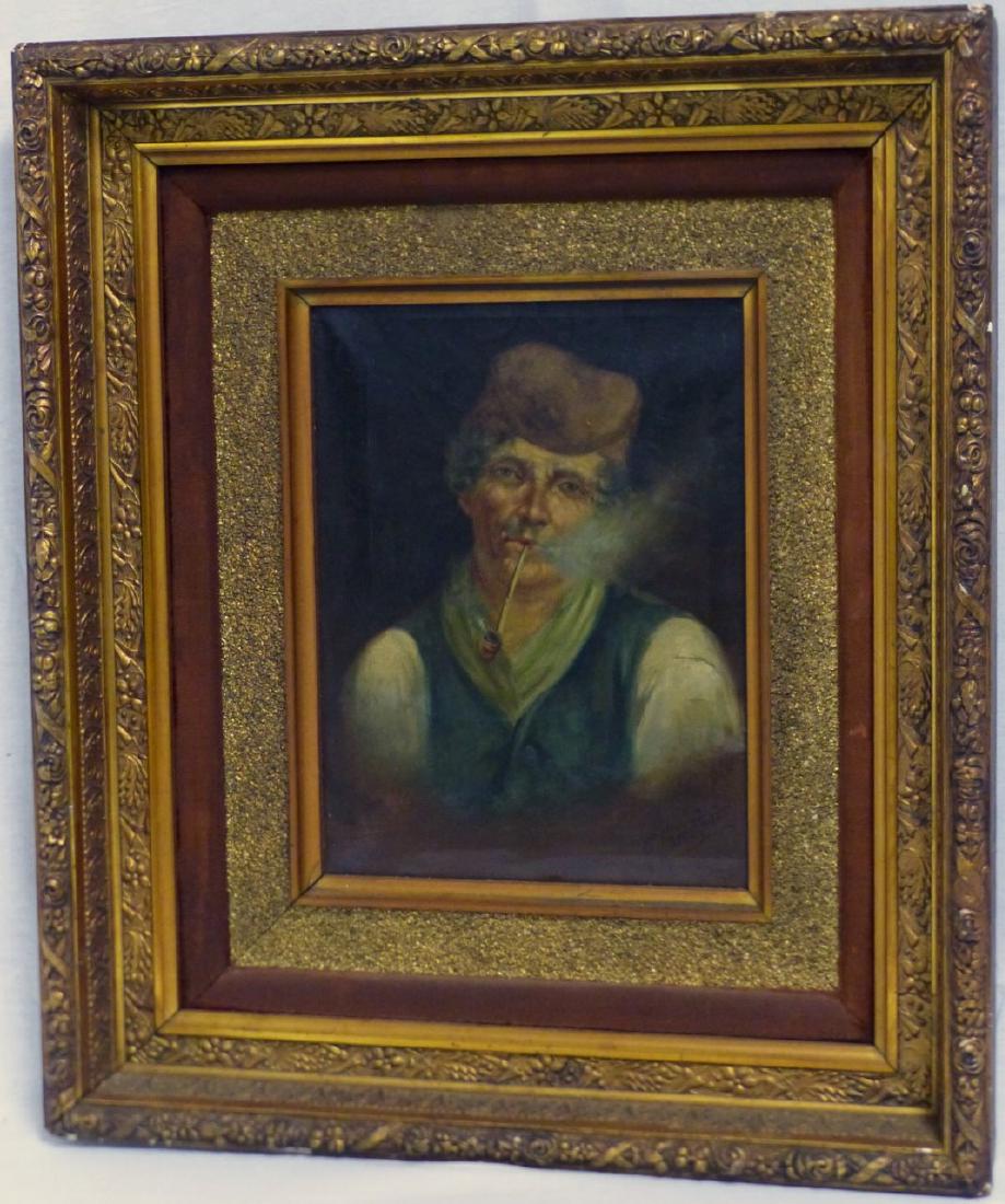 FILIPPO MARANTONIO 'MAN w PIPE' OIL ON CANVAS (1 of 9)