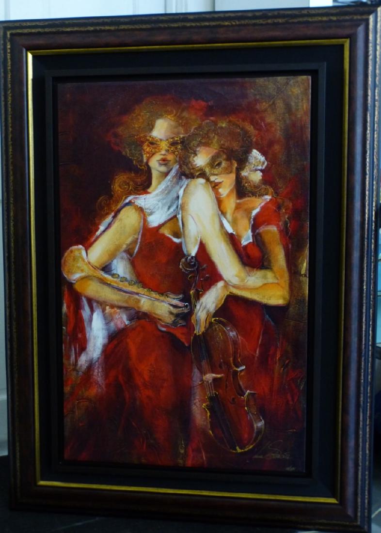 LENA SOTSKOVA 'SISTERS' MIXED MEDIA ON CANVAS (1 of 6)