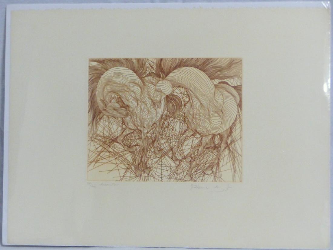 2pc GUILLAUME AZOULAY HORSE ETCHINGS (1 of 8)