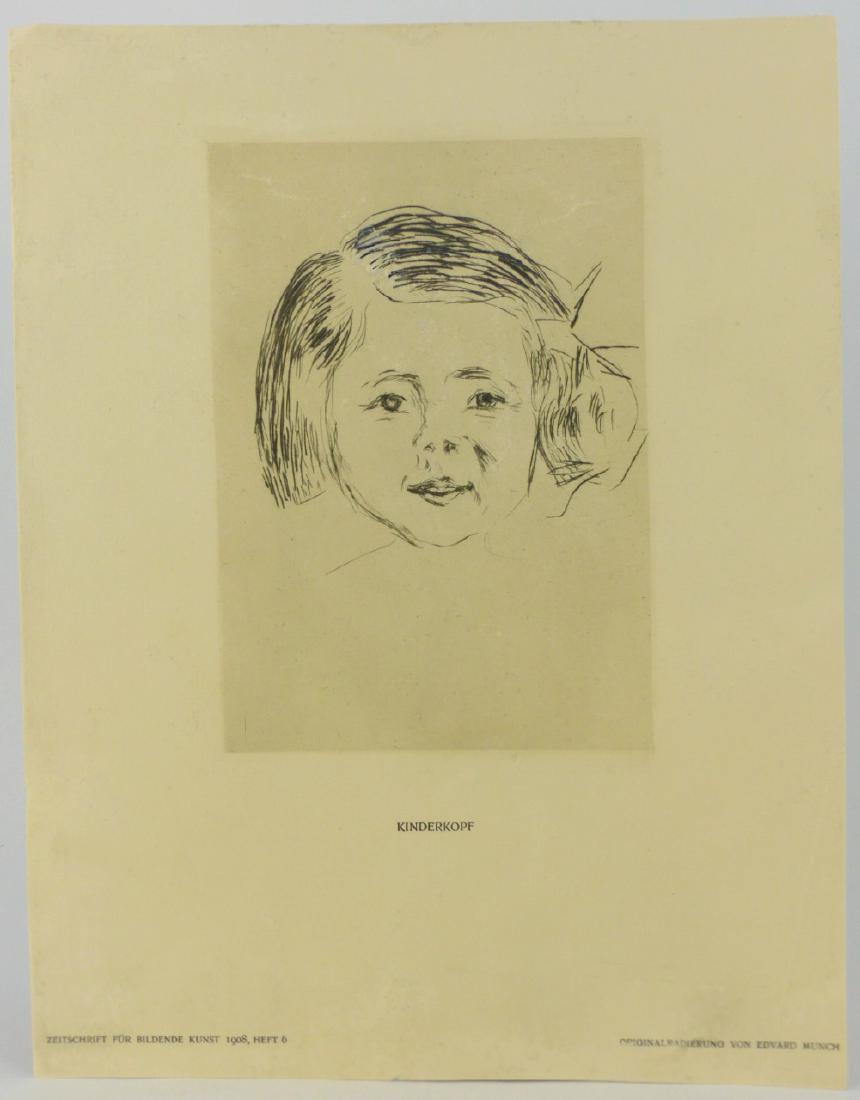 EDVARD MUNCH 'KINDERKOPF' ETCHING (1 of 6)