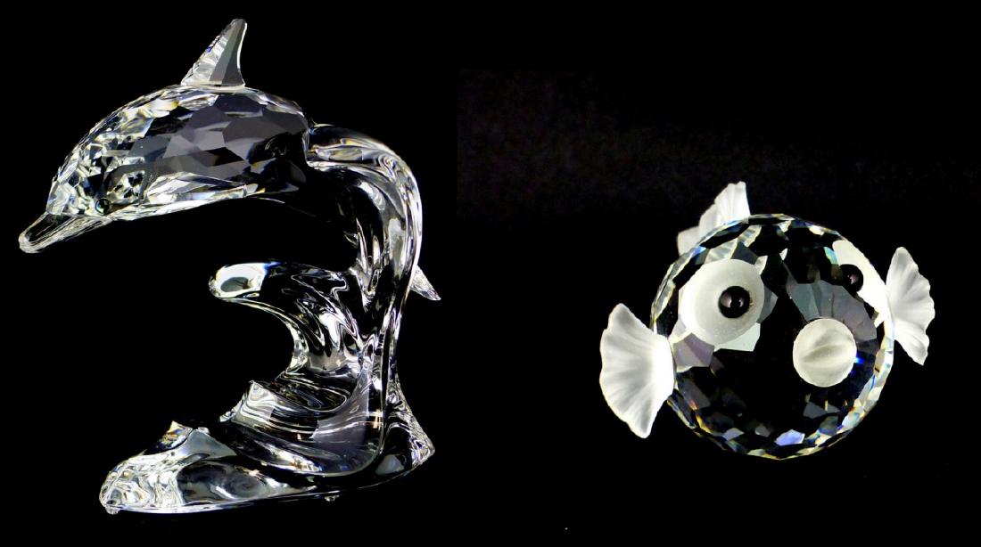 2pc SWAROVSKI CRYSTAL DOLPHIN & BLOW FISH (1 of 13)