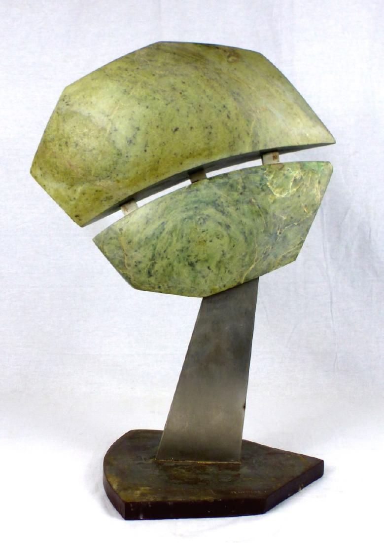 GEORGE JENKINGS ABSTRACT MARBLE & STEEL SCULPTURE (1 of 10)