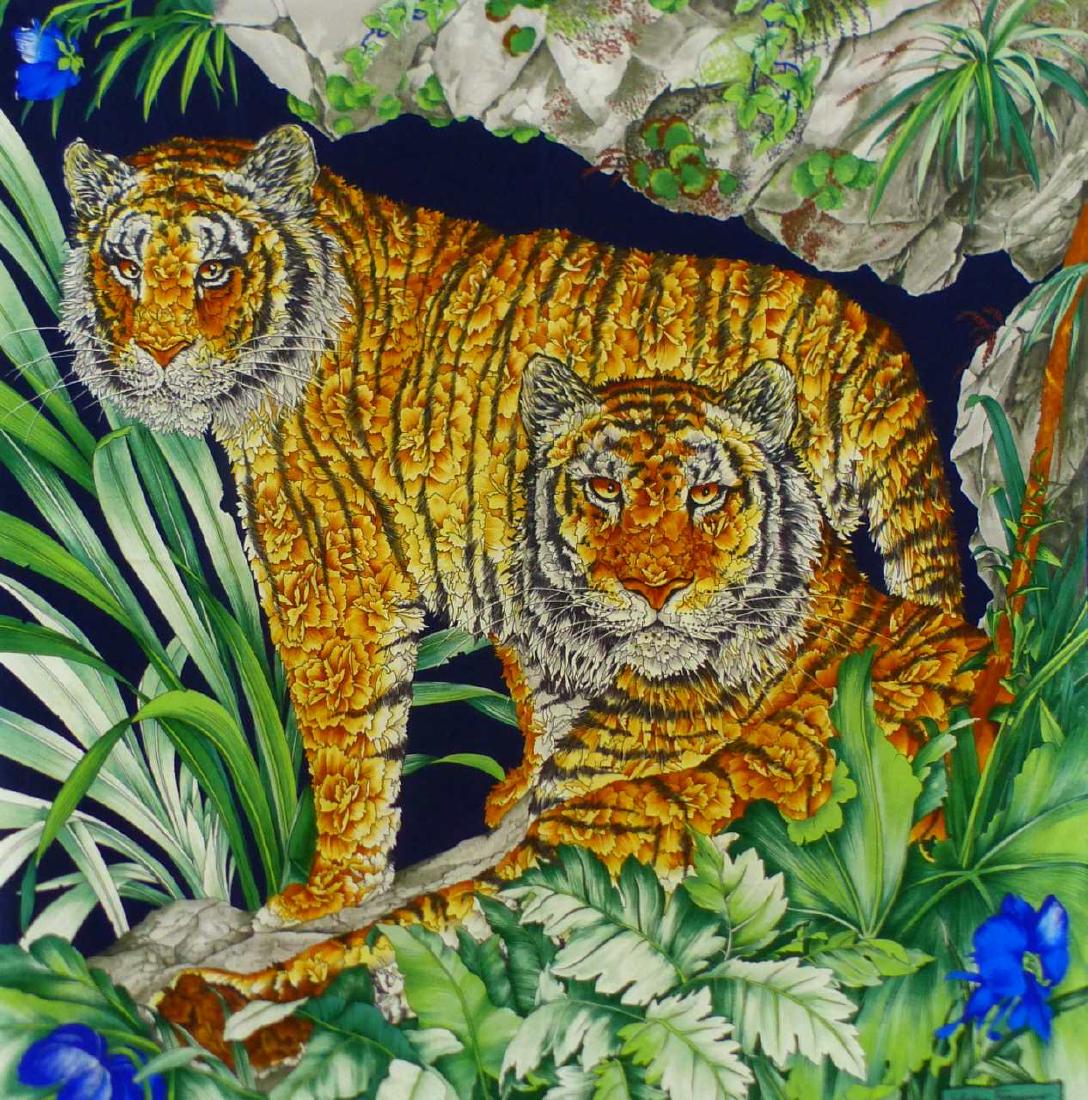 SALVATORE FERRAGAMO SILK TIGER SCARF (1 of 5)