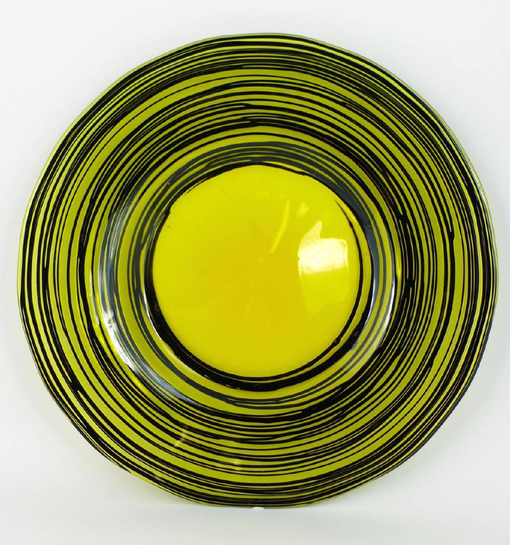 STEUBEN THREADED ART GLASS PLATE (1 of 3)