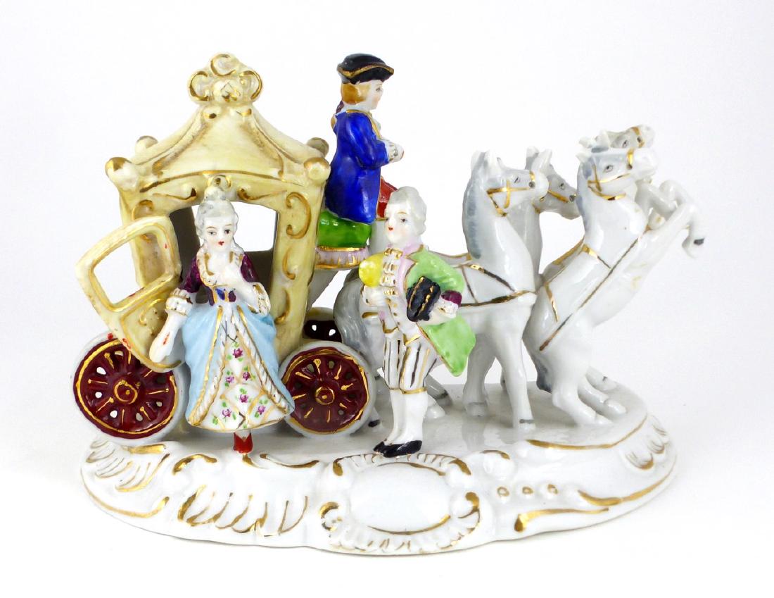 GERMAN PORCELAIN HORSE & CARRIAGE PORCELAIN GROUP (1 of 6)