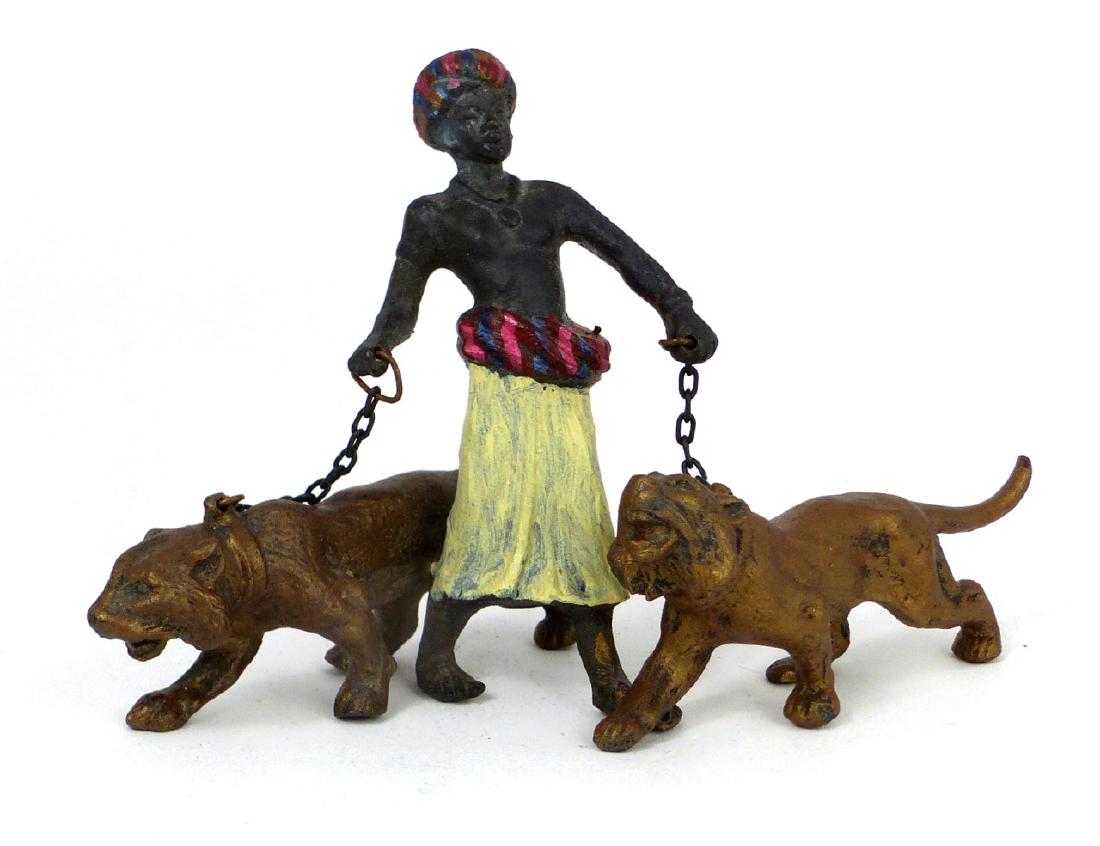 VIENNA BRONZE BEDOUIN w TIGERS SCULPTURE (1 of 5)