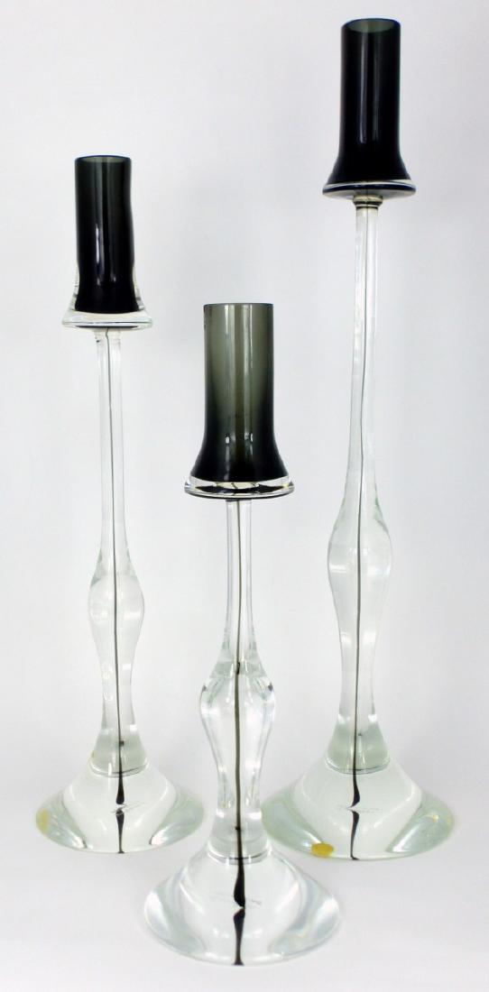 3pc CENEDESE MURANO GLASS CANDLESTICK HOLDERS (1 of 7)
