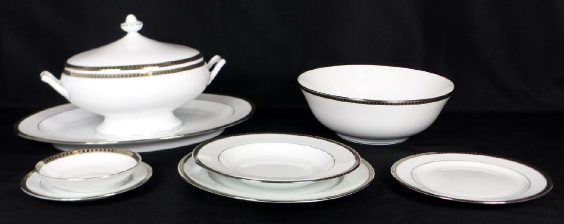 59pc BERNARDAUD LIMOGES ATHENA PLATINUM CHINA SET (1 of 7)