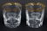 4pc MOSER OLD FASHIONED GILT CRYSTAL TUMBLERS - 6