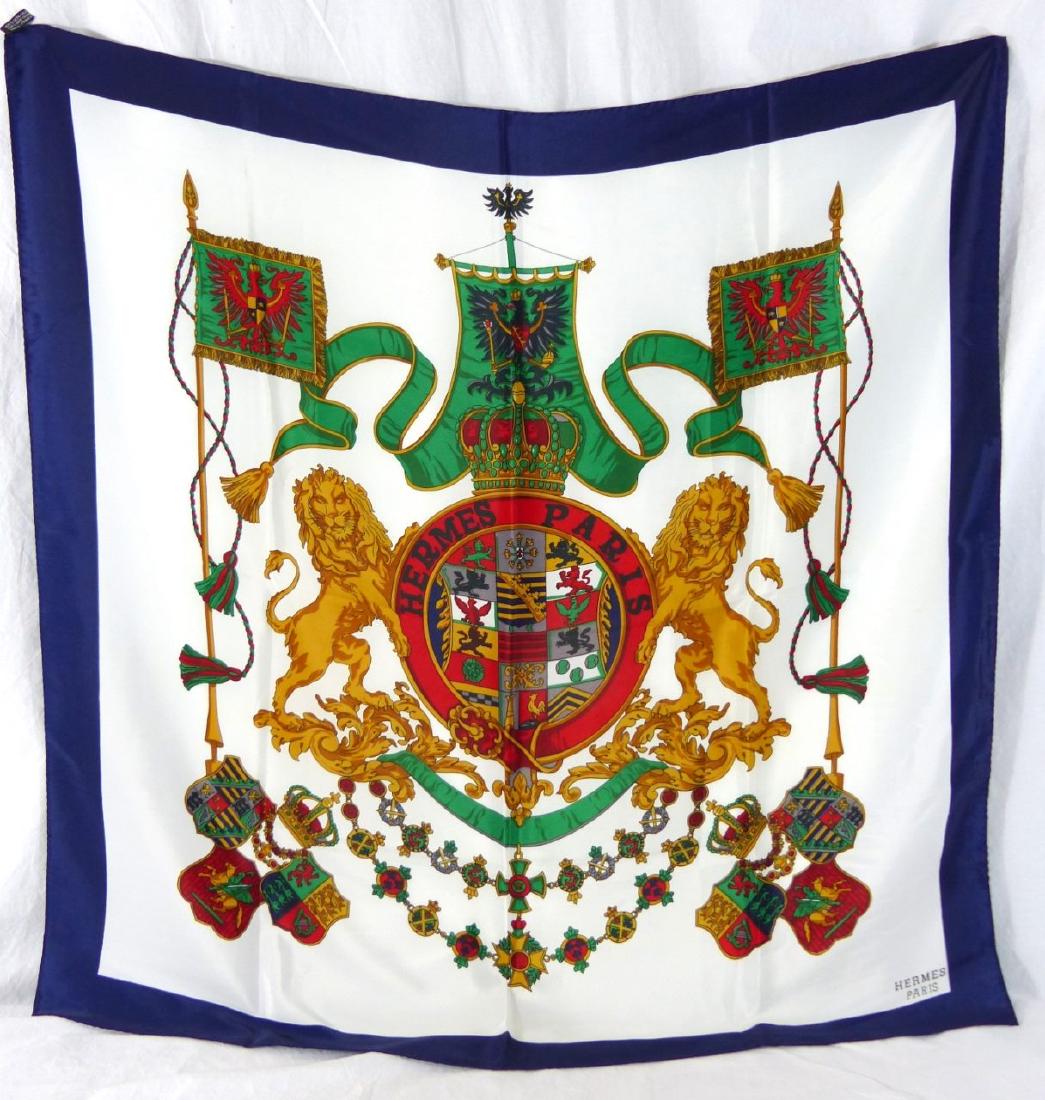 HERMES PARIS LION CREST SILK SCARF (1 of 7)