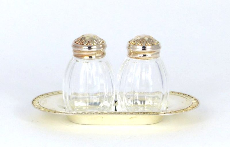 3pc CHRISTOFLE STERLING & CRYSTAL SHAKERS & TRAY (1 of 5)