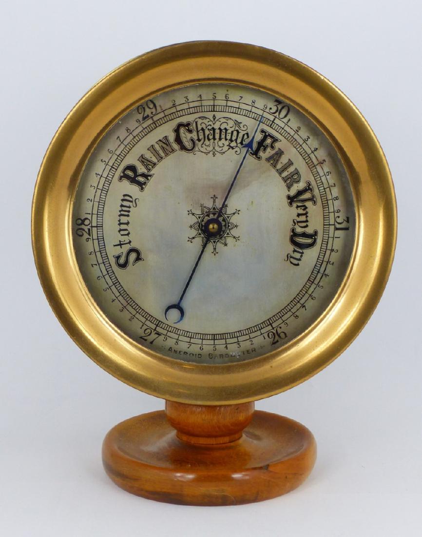 BRASS CASED SHIPS ANEROID BAROMETER (1 of 10)