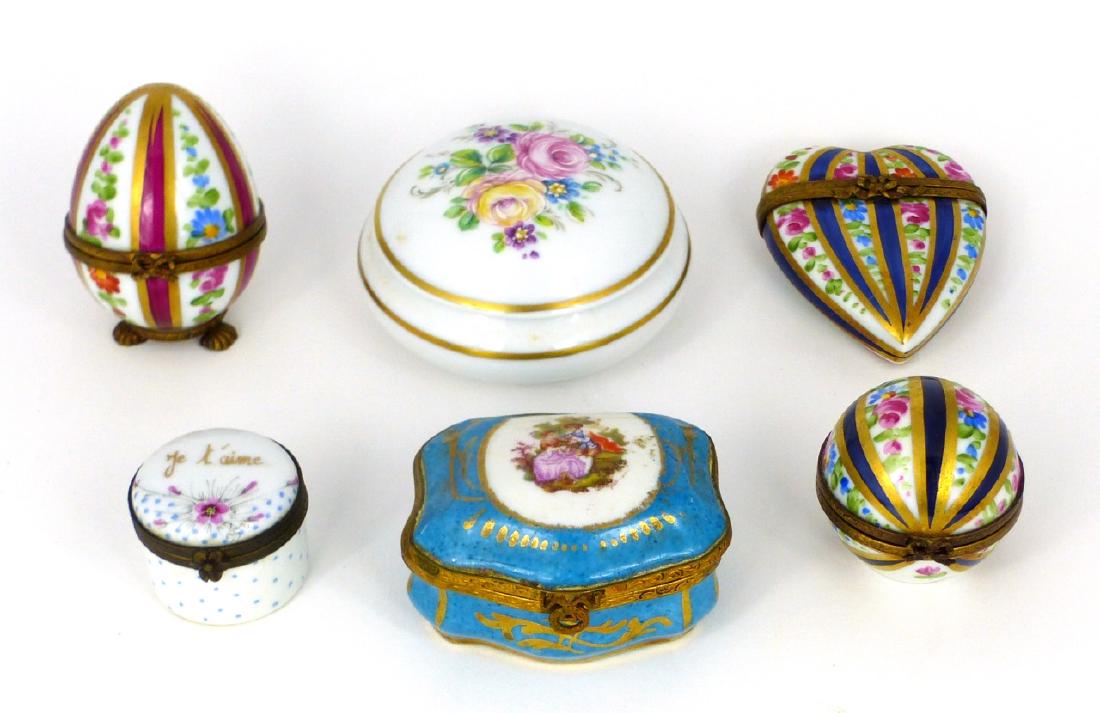 6pc FRENCH PORCELAIN TRINKET BOXES LIMOGES (1 of 13)