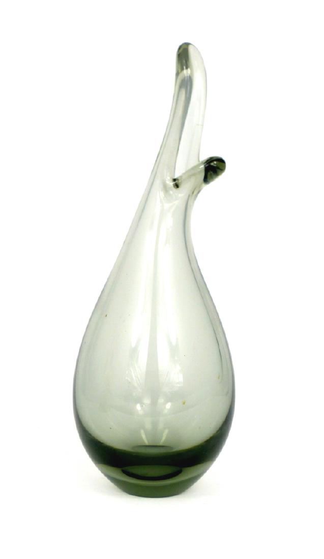 PER LUTKEN FOR HOLMEGAARD DANISH GLASS BEAK VASE: Per Lutken for Holmegaard Danish Modern smoked art glass 'Beak' vase. Marked to underside. Measures 7 3/4" (19.7cm) height.