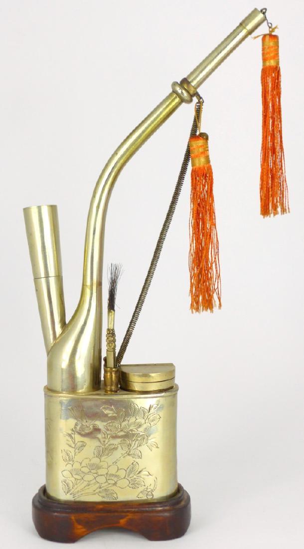 CHINESE PEWTER OPIUM PIPE (1 of 5)