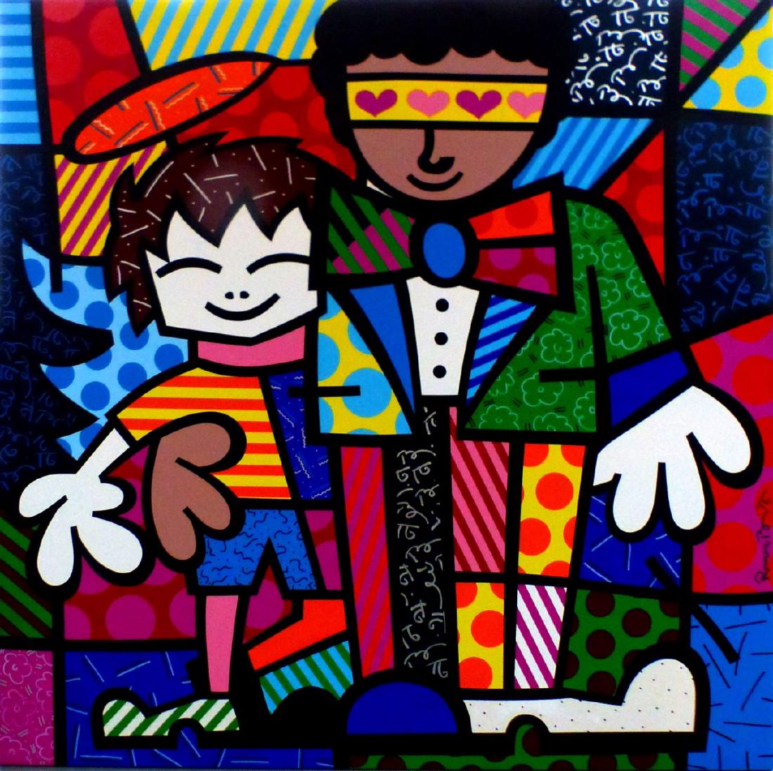 ROMERO BRITTO 'BRANDON & I' ACRYLIC ON CANVAS (1 of 9)