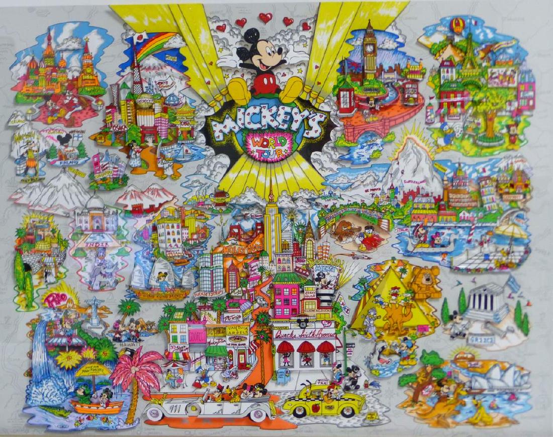 CHARLES FAZZINO 'MICKEY'S WORLD TOUR' 3D POP ART (1 of 10)