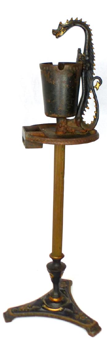 CAST IRON DRAGON SMOKING STAND (1 of 6)