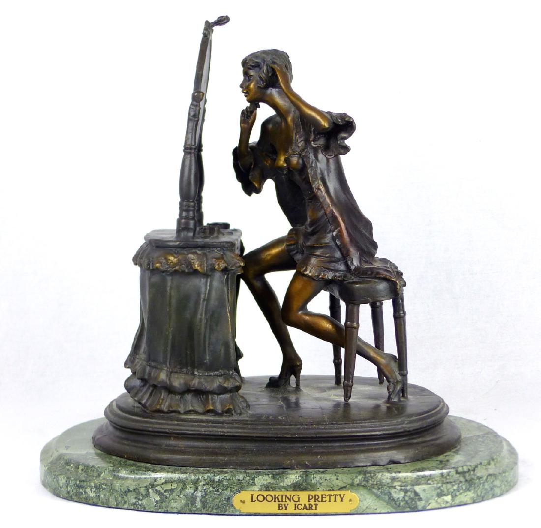 LOUIS ICART 'LOOKING PRETTY' BRONZE SCULPTURE (1 of 6)